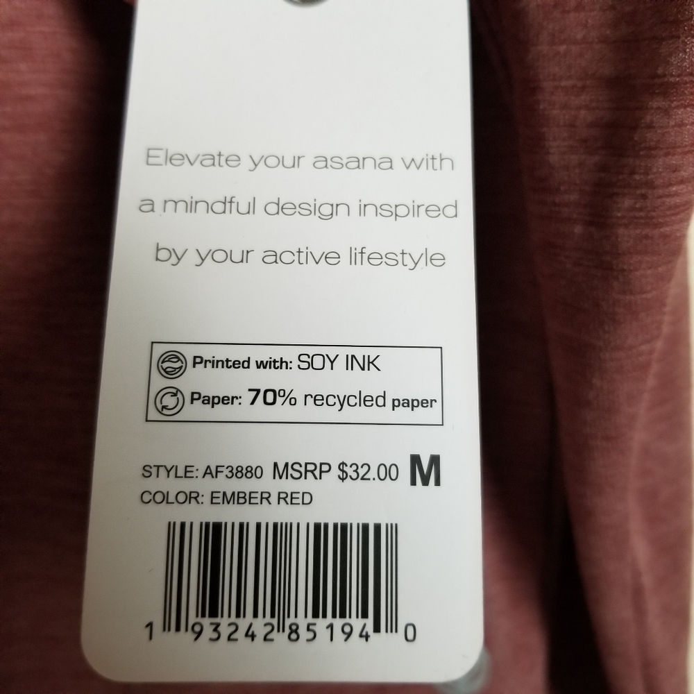 Apana Long Sleeve Soft Active Yoga Top Medium NWT - Picture 5 of 6